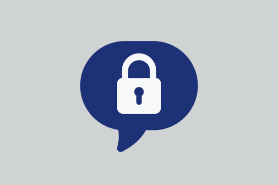 Lock icon in a speech bubble