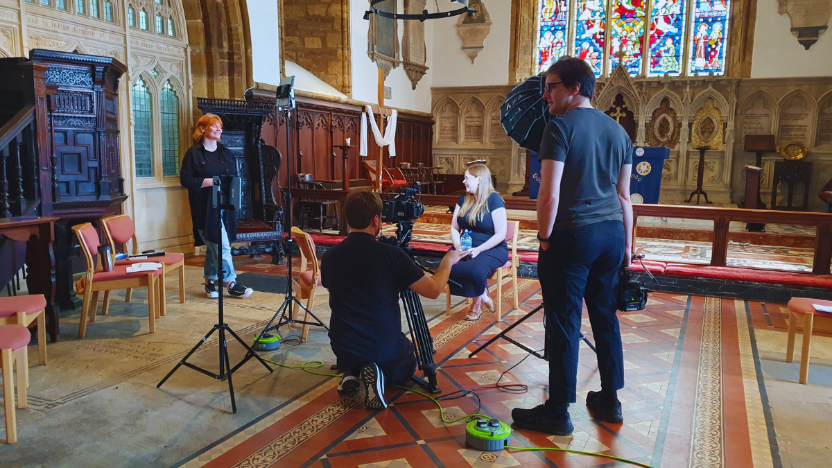 Behind the scenes filming the safe film for safeguarding sunday