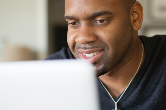Man doing eLearning